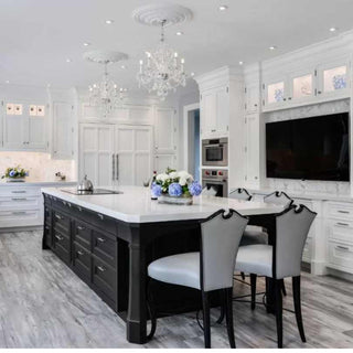 WHITE AND BLACK KITCHEN CUSTOM RUTT ISLAND 