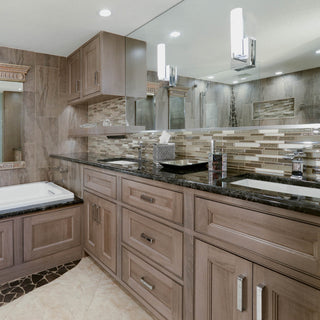 Stained Wood Custom Cabinetry Bathrooms- Sarasota, Fl