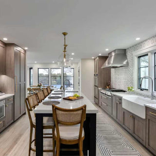 LIGHT AIRY COASTAL GREY WOOD TONE  CUSTOM KITCHEN