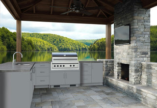 weatherstrong grey outdoor kitchen