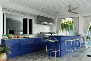 weatherstrong blue outdoor kitchen