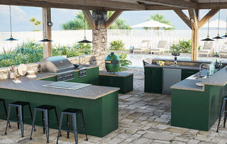 weatherstrong emerald green outdoor kitchen